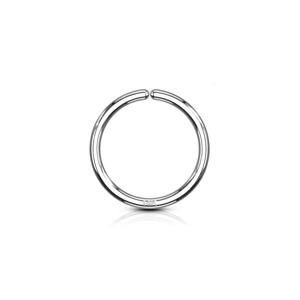 Roztvárací piercingový krúžok zo 14kt bieleho zlata Délka / Průměr: 10 mm, Veľkosť: 1 mm