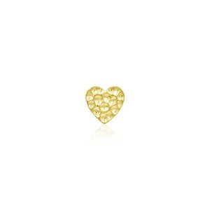 Hammered Heart - 4 mm - 14kt žlté zlato 585/1000 - koncovka piercingu