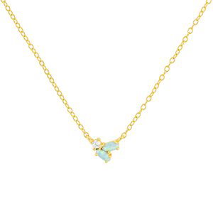 Pozlátený náhrdelník s opálmi a čírym zirkónom Opal Starlight