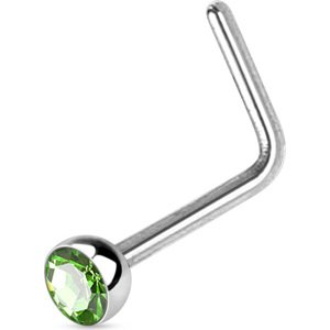 Piercing do nosa s kamienkom Zirconia Farba: zelená, Veľkosť: 1 mm