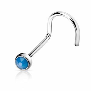 Nosovka z chirurgickej ocele Opal style Délka / Průměr: 6 mm, Farba: modrá, Veľkosť: 0,8 mm