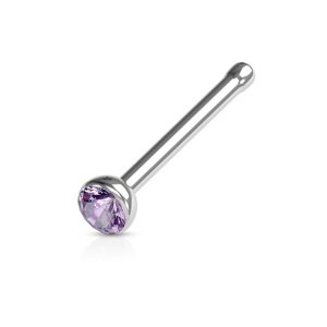 Nosovka z chirurgickej ocele rovná so zirkónom Jill Délka / Průměr: 6 mm, Farba: tanzanite, Veľkosť: 0,8 mm