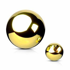 Náhradné oceľová guľôčka - zlatá Veľkosť piercingu: 1,6 mm x 3 mm