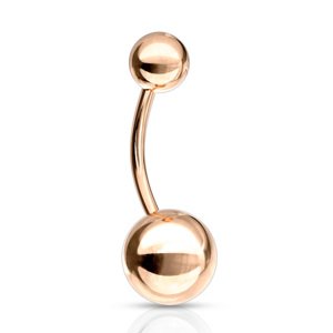 Rosegold piercing do pupku Veľkosť piercingu: 1,6 mm x 10 mm x 5 & 8mm