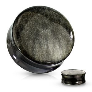 Kamenný plug Zlatisto čierny Obsidián Veľkosť: 10 mm