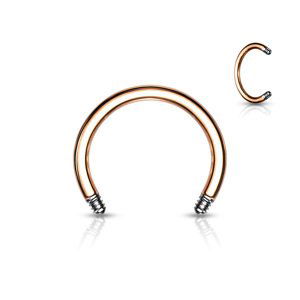 Náhradná oceľová podkova farebná s vonkajším závitom Délka / Průměr: 10 mm, Farba: Rosegold, Veľkosť: 1,2 mm