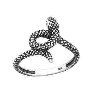 Strieborný hadí prsteň Veľkosť prstenu: 54