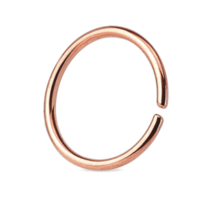 Rosegold oceľový krúžok - rozbaľovací Veľkosť piercingu: 1,2 mm x 10 mm