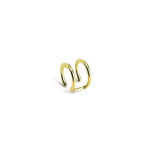 Zlatý oceľový fake piercing - dvojitý krúžok
