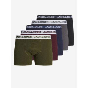 Jack & Jones Black Boxerky 5 ks Zelená