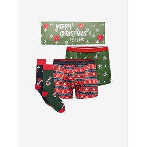 ONLY & SONS X-mas Box Boxerky 2 ks Zelená