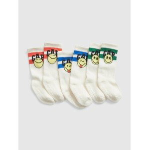 GAP Gap & Smiley® Ponožky 3 páry detské Biela