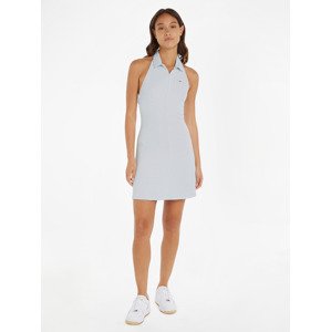 Tommy Jeans Zip Thru Polo Dress Šaty Modrá