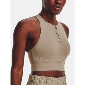 Under Armour UA Meridian Zip Crop Športová podprsenka Béžová