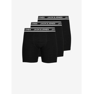 Jack & Jones Solid Boxerky 3 ks Čierna