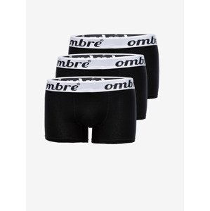 Ombre Clothing Boxerky 3 ks Čierna