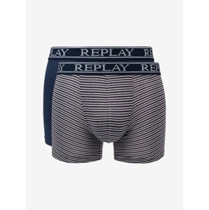 Replay Boxerky 2 ks Modrá Šedá