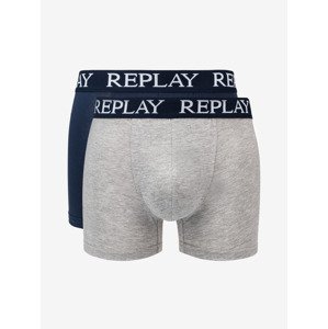 Replay Boxerky 2 ks Modrá Šedá