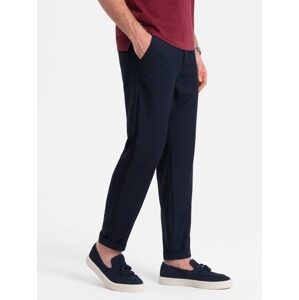 Trendy granátové chinos nohavice s elastickým pásom V3 PACP-0157