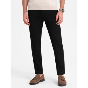 Elegantné čierne chinos nohavice klasického strihu  V4 PACP-0191