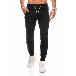 Trendy čierne jedinečné joggery P1383