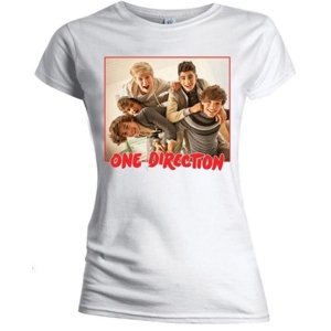 One Direction tričko Band Red Border Biela XL