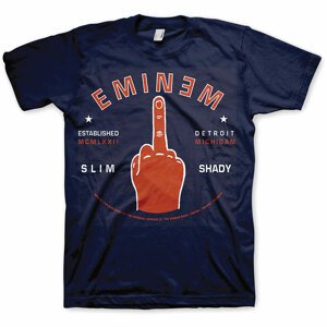 Eminem tričko Detroit Finger Modrá XL