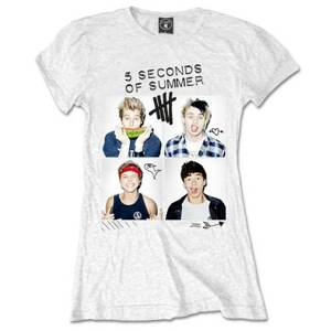 5 Seconds Of Summer tričko Scribbles Biela M