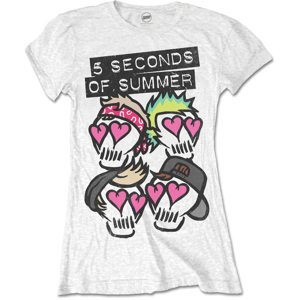 5 Seconds Of Summer tričko Spray Skulls Biela L