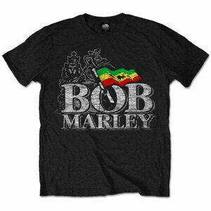 Bob Marley tričko Distressed Logo Čierna XL