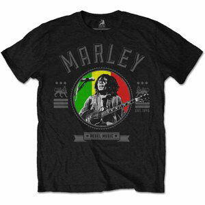 Bob Marley tričko Rebel Music Seal Čierna XXL