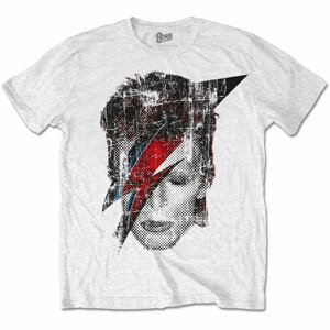 David Bowie tričko Halftone Flash Face Biela S