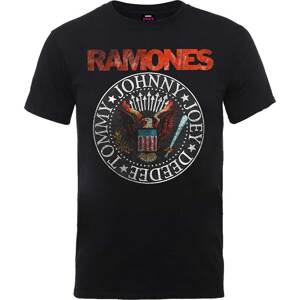 Ramones tričko Vintage Eagle Seal Čierna XL