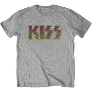 Kiss tričko Vintage Classic Logo Šedá L