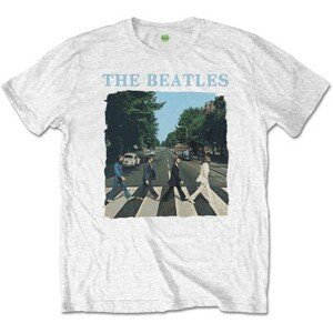 The Beatles tričko Abbey Road & Logo Biela XL