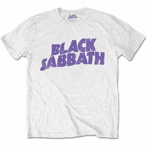 Black Sabbath tričko Wavy Logo Vintage Biela M