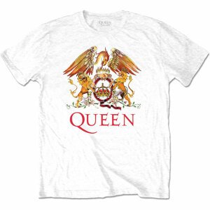 Queen tričko Classic Crest Biela 3XL