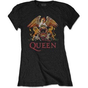Queen tričko Classic Crest Čierna XL
