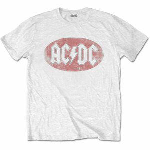 AC/DC tričko Oval Logo Vintage Biela XXL