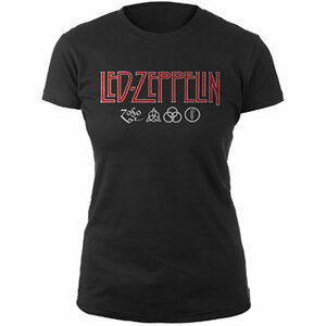 Led Zeppelin tričko Logo & Symbols Čierna L