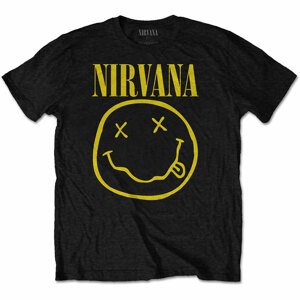 Nirvana tričko Yellow Smiley Čierna XL