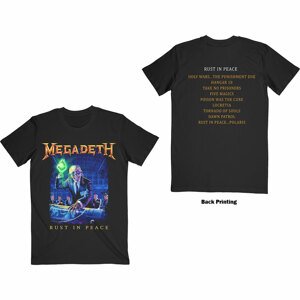 Megadeth tričko Rust In Peace Tracklist Čierna M