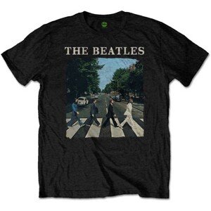 The Beatles tričko Abbey Road & Logo Čierna XL