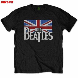 The Beatles tričko Dop T Logo & Vintage Flag Čierna 7-8 rokov