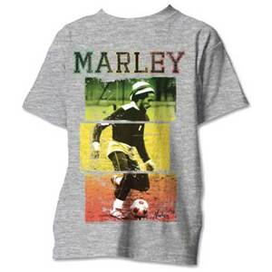 Bob Marley tričko Football Text Šedá L