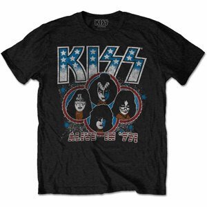 Kiss tričko Alive In '77 Čierna XL