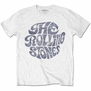 The Rolling Stones tričko Vintage 70s Logo Biela S