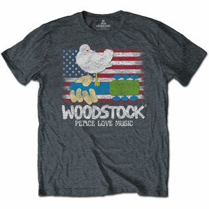 Woodstock tričko Flag Šedá XL