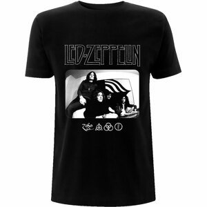 Led Zeppelin tričko Icon Logo Photo Čierna XXL