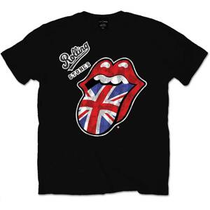 The Rolling Stones tričko Vintage British Tongue Čierna S